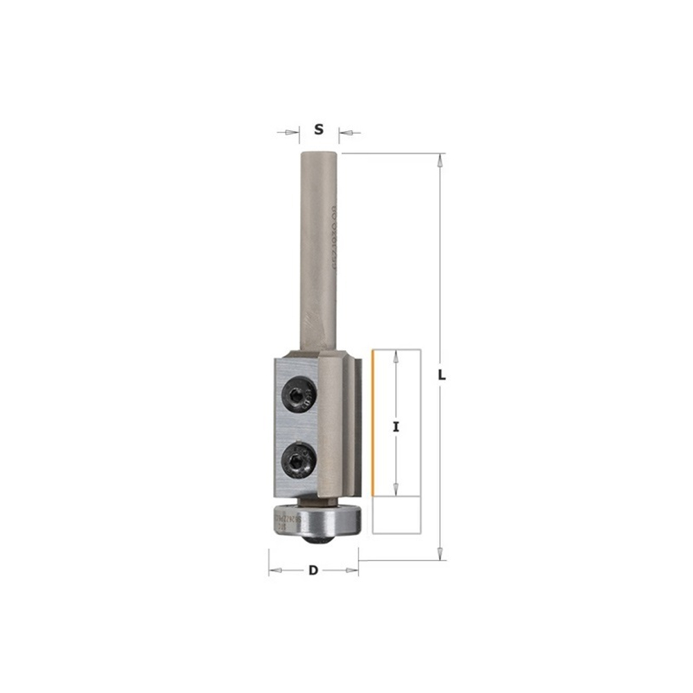 Новинка! Фреза обгонная с нижним подшипником , сменные ножи HM Z 2 S 12 D 19 x 50 RH Woodwork 657.1950.12