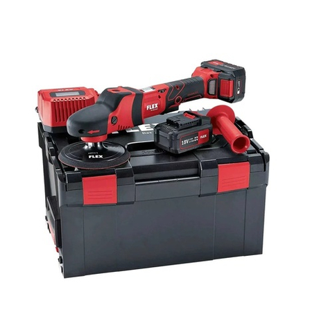 Новинка! Комплект PE 150 18.0-EC/5.0 Set Полировальная машина аккумуляторная Диск 150 мм, 2 аккумулятора 5.0 Ah AP 18.0/5.0, Зарядное устройство CA 10.8/18.0 в кейсе FLEX 447153