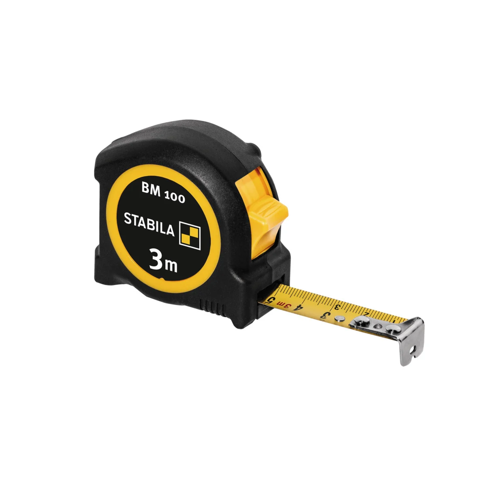 Новинка! Рулетка STABILA BM 100 3 м х 16 мм, Softgrip защита от удара 19570