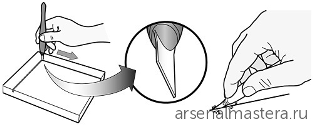 Резак - стамеска Inlay Chisel 1 мм для инкрустации 05K12.23 Veritas М00008245