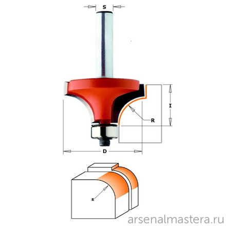 Фреза радиусная серия 938 внутр. радиус R38,1 (нижн. подш.) S12 D 88,9 x 44,4 CMT 938.996.11
