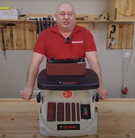 АКЦИЯ ФЕВРАЛЬ 2026 ХИТ! Станок шлифовальный осцилляционный шпиндельно-ленточный 450 Вт 230 В BELMASH OSBS-100/115 S205A