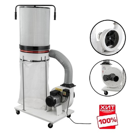 ХИТ! Вытяжная установка мощная / Стружкоотсос объем 150 л 1200 м3 / ч 230 В JET DC-1200CK-M 10000078M