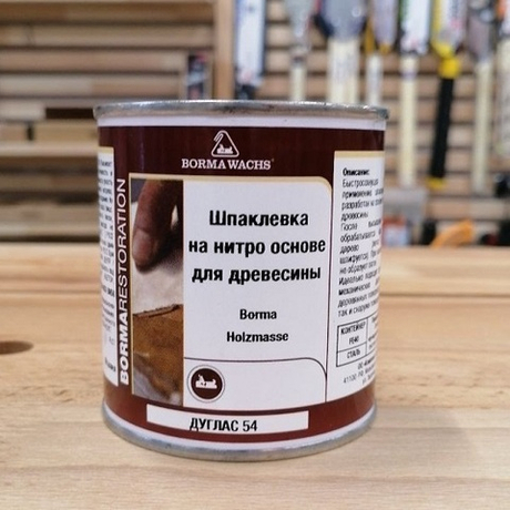 Шпаклевка нитро Holzmasse 250 мл цв. 54 Дуглас для внутренних и наружных работ Borma R1800DO