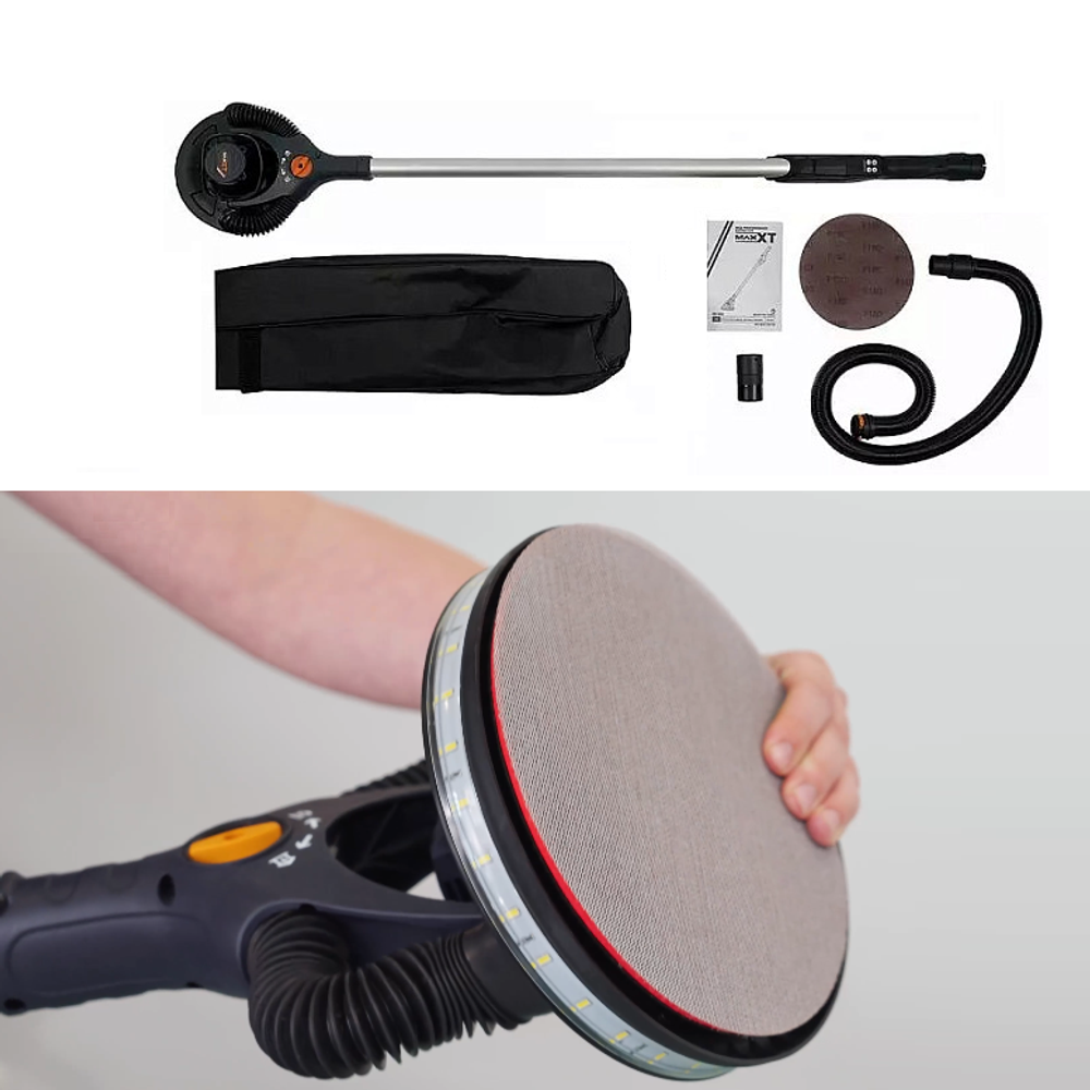 Новинка! Эксцентриковая шлифмашинка MAXXT бесщеточный мотор, 220V/50Hz, 400W, 4 мм, диск 225 мм, в чехле, для стен и потолков MBLS400W