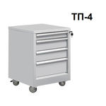 Новинка! Тумба металлическая на колесах Gresson ТП 670 х 590 х 500 мм, 4 выдвижных ящика ТП-4