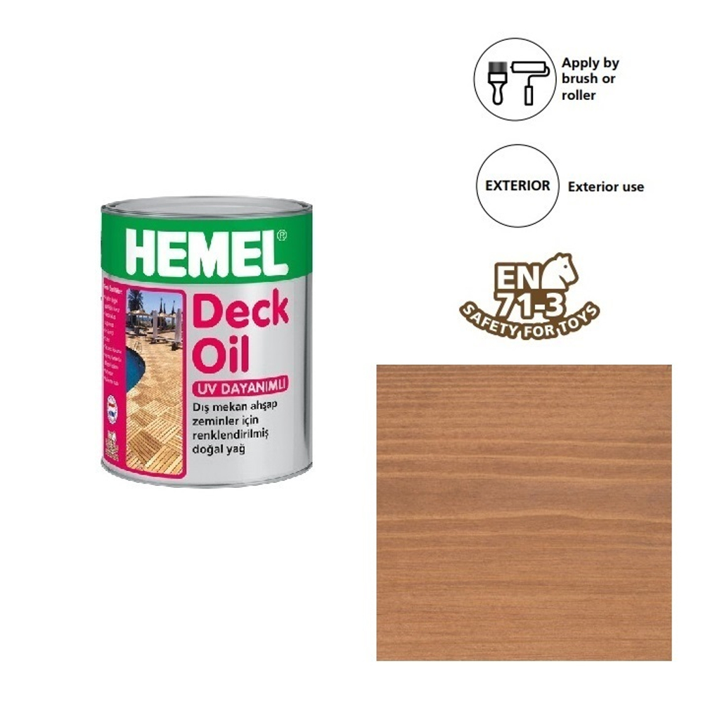 Масло для террас для наружных работ Deck Oil Бангкирай, 0,75 л 3113H HEMEL 311375