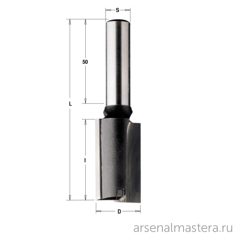 Фреза пазовая с торцевым зубом Z2+1 серия 177 S= 12 x 43 D= 12 x 50 x 100 RH CMT 177.121.11