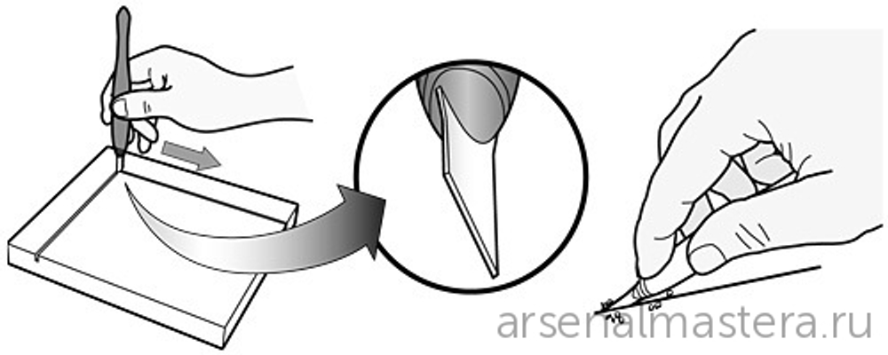 Резак - стамеска Inlay Chisel 1 мм для инкрустации 05K12.23 Veritas М00008245