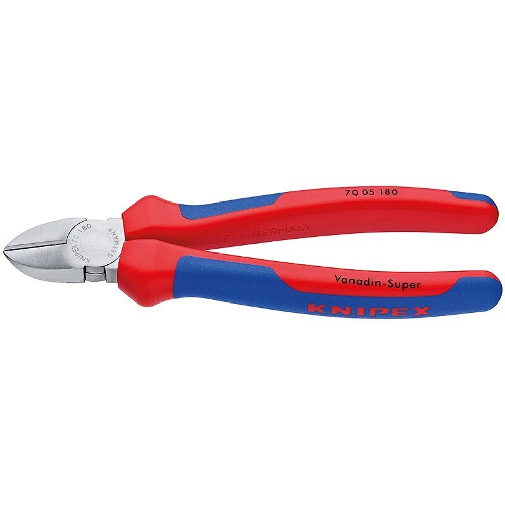 Кусачки диагональные 180 мм (БОКОРЕЗЫ) хром, 2-комп ручки 70 05 180 KNIPEX KN-7005180