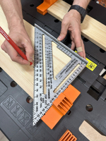 ХИТ! Угольник оригинальный метрический 250 мм для плотника и столяра Metric Speed Square Sw-250 с русской книжкой - инструкцией с Черной разметкой Swanson MT202-BLK