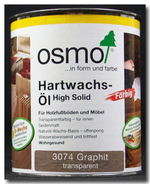 ХИТ! Цветное масло с твердым воском Osmo 3074 Графит 125 мл Hartwachs-Ol Farbig слабо пигментированное для внутренних работ Osmo-3074-0,125 10100310