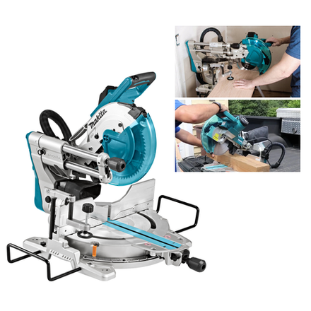 Торцовочная пила Makita 1,51 кВт, диск 260/30 мм с протяжкой и лазером, Глубина пропила 90/45 град 91 мм, Ширина пропила 90 и 45 град.279/197 и 91/91 мм LS1019L