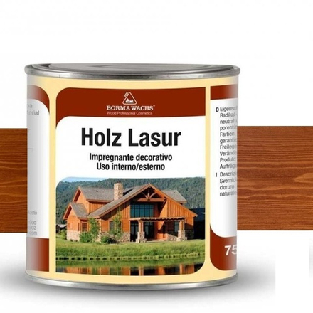 АКЦИЯ МАЙ 2025! Декоративная ВОСКОВАЯ лазурь / Масло для фасадов Holzwachs Lasur 750 мл 3320 цвет 66 темная вишня, наружные работы Borma R3320-10