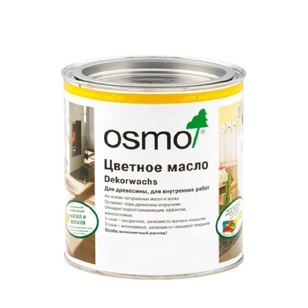 Новинка! Прозрачная краска на основе цветных масел и воска Osmo 3164 Дуб 0,18 л Dekorwachs Transparent для внутренних работ Osmo 10100099_1