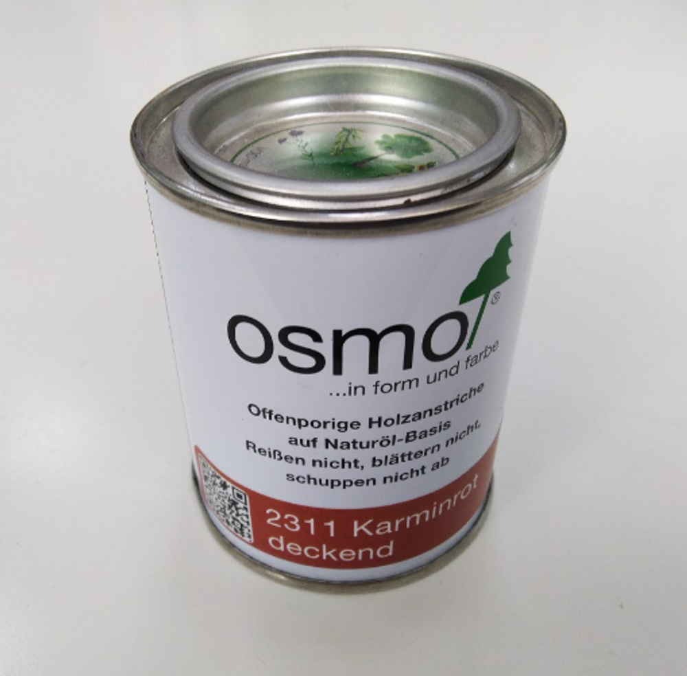 ХИТ! Непрозрачная краска для наружных работ Osmo 2311 красно-коричневая 0,125 л Landhausfarbe Osmo-2311-0.125 11400125