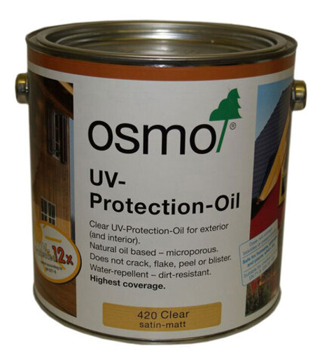 СУПЕР ХИТ! Защитное масло с УФ-фильтром Экстра Osmo 420 Бесцветное шелковисто-матовое 2,5 л с защитой от УФ-лучей, против роста синей гнили, плесени, грибков UV-Schutz-Ol Extra для наружных работ Osmo-420-2,5 11600027