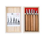 Набор японских резцов 5 шт Akira El-5 для резьбы мелких деталей и геометрической резьбы в деревянной коробке Miki Tool MT El-5 М00013142