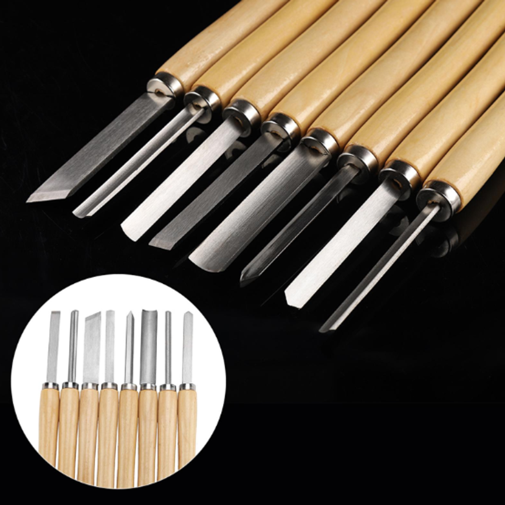 Новинка! Набор из 8 токарных резцов (долото) HEPHA по дереву Garwin SWWT-3310