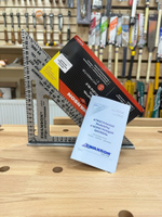 ХИТ! Угольник оригинальный метрический 250 мм для плотника и столяра Metric Speed Square Sw-250 с русской книжкой - инструкцией с Черной разметкой Swanson MT202-BLK