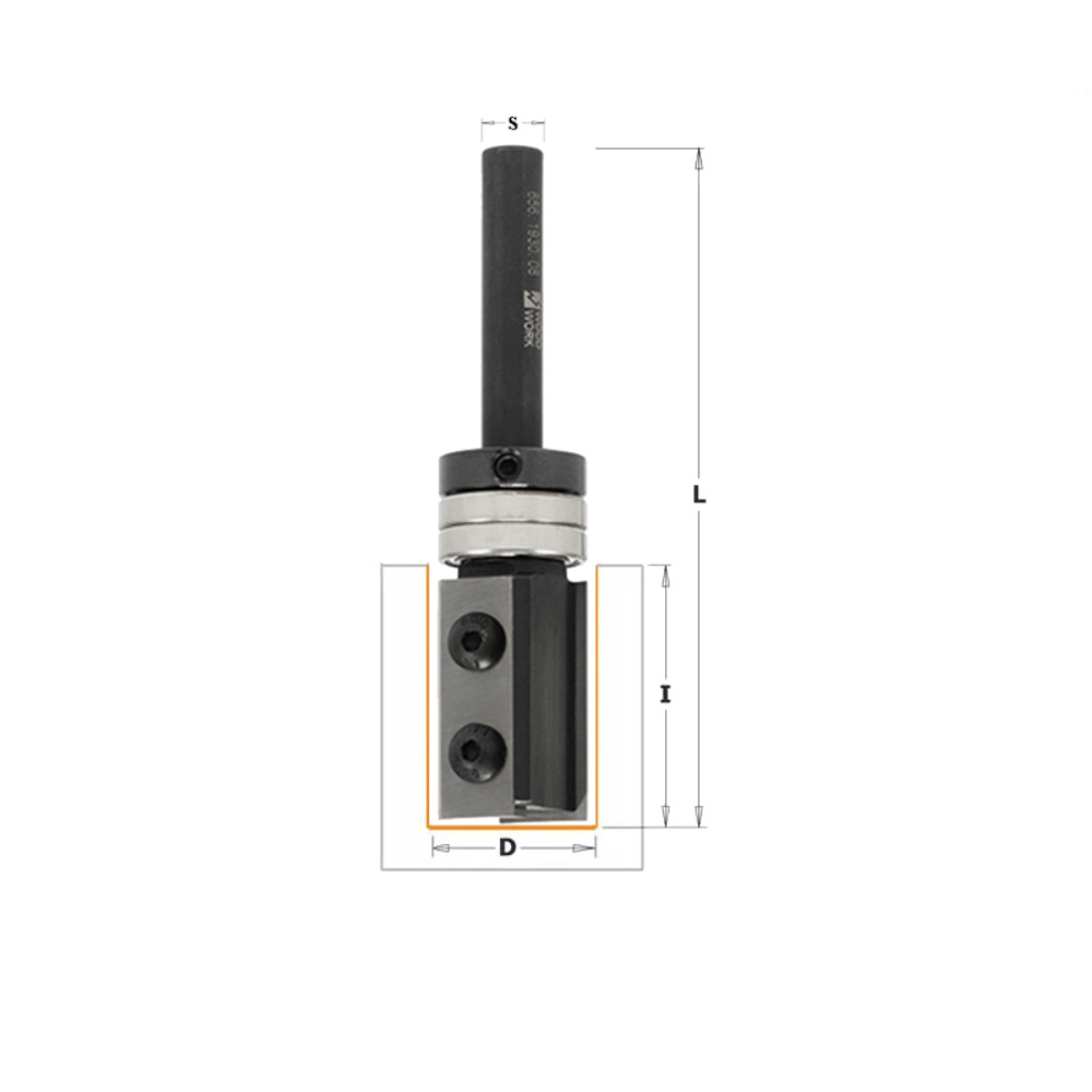 Новинка! Фреза обгонная верхний подшипник, сменные ножи Woodwork HM Z2 S=12 D=19x48,3 RH 656.1950.12
