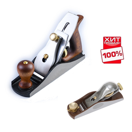 СУПЕР ХИТ! Комплект из 2 рубанков: для чистового строгания № 4 250 / 50 мм GOLDRATIO М00023179 ПЛЮС Рубанок торцовочный 160 / 35 мм, 20 градусов DICK (Dictum) М00003903 N002-2AM