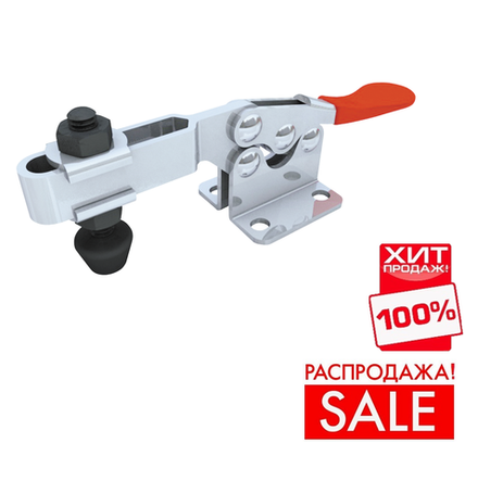 РАСПРОДАЖА ХИТ! Зажим механический с горизонтальной ручкой GH-201-B, усилие 90 кг, база 25 мм Woodwork GH-201-B