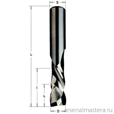 ХИТ! Фреза спиральная монолитная 8 x 32 x 80 Z2/2 S8 RH дерево. ДСП, МДФ, OSB, пластик, ламинат CMT 190.080.11
