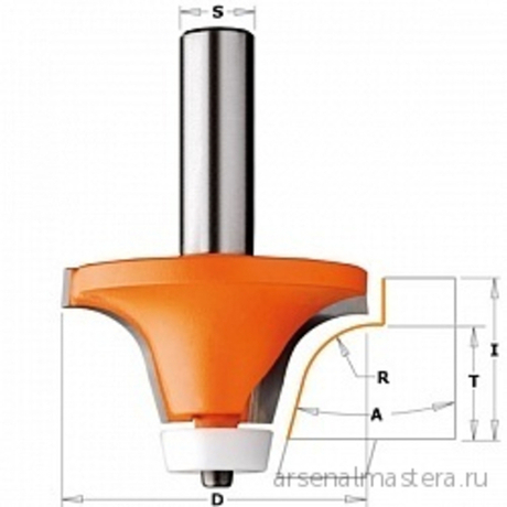 Фреза по искусственному камню внутр.радиус R=12,7 (Мойка) (нижн. подш.картридж) S=12 D= 50,8 x 25,4 CMT 966.602.11