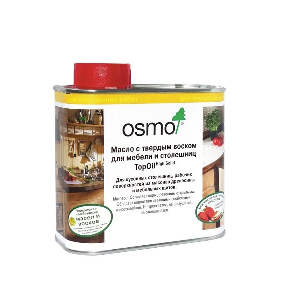 ХИТ! Масло с твердым воском для мебели и столешниц Osmo 3068 Натур 0.5 л TOPOIL для внутренних работ Osmo-3068-0,5 10300061