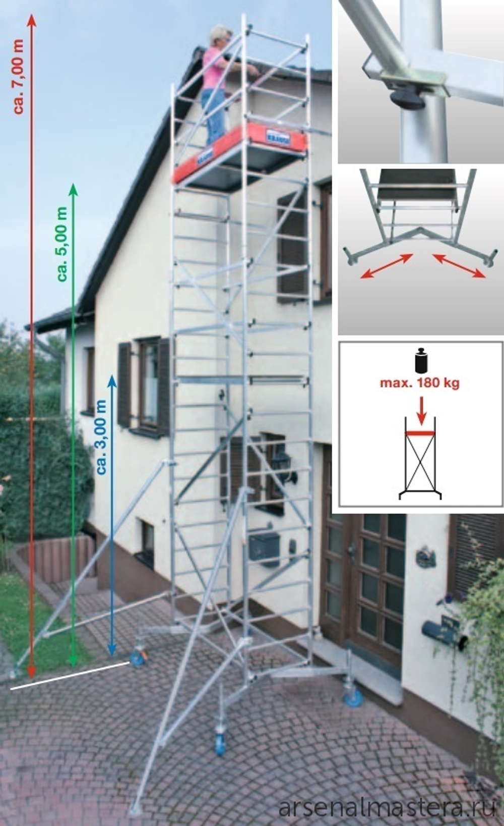Подмости передвижные Krause Climtec (Вышка - тура) 2-я надстройка 710154