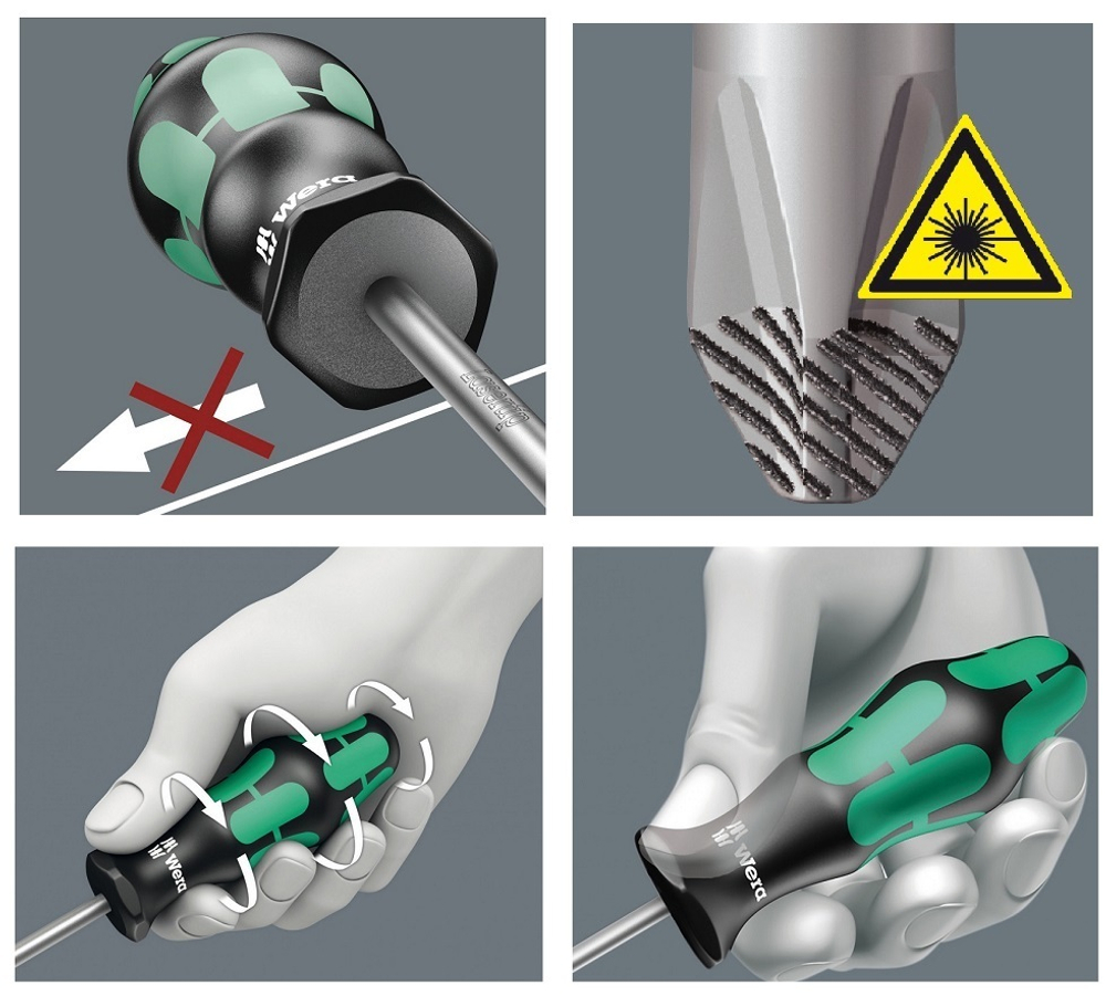 Отвертка крестовая 355 PZ SB PZ 1 x 80 мм Kraftform Plus 100056 WERA WE-100056