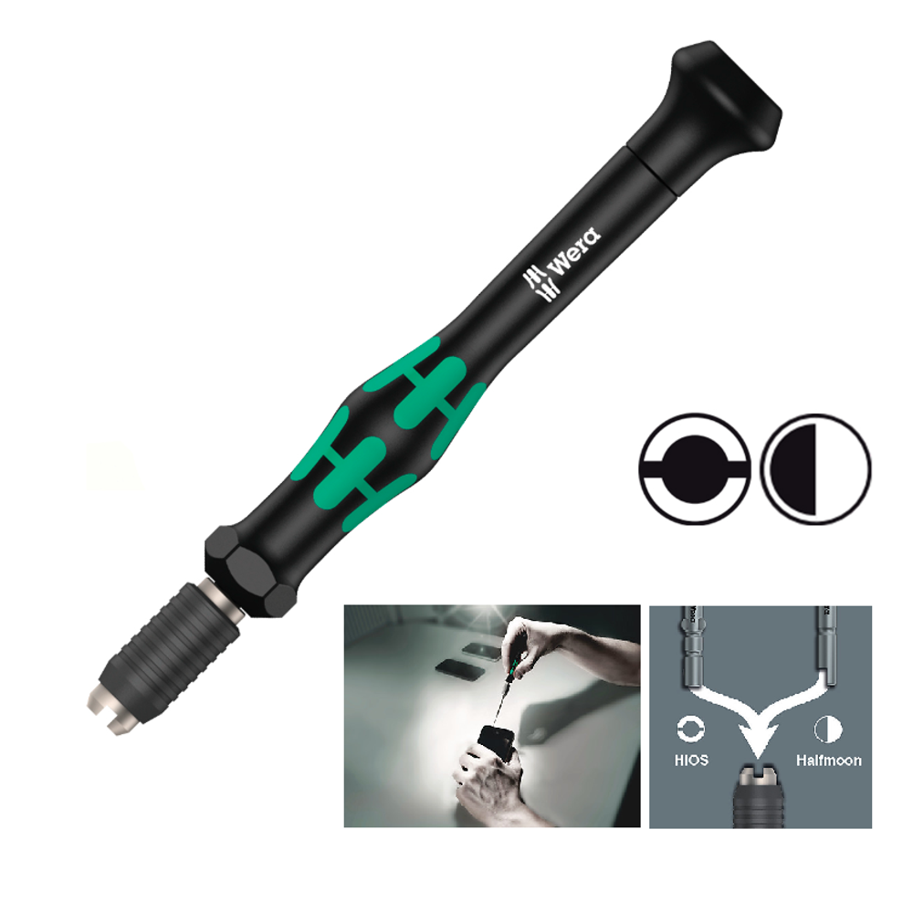 СКИДКИ НА MAXIМУМЕ! Отвёртка - битодержатель WERA 1013 Kraftform Micro 97 мм, для бит с шестигранным хвостовиком 4 мм Halfmoon и 4 мм HIOS WE-051276