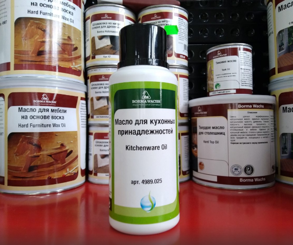СКИДКИ ХИТ! Масло 250 мл для кухонных аксессуаров 4989 Kitchenware Oil прозрачный для внутренних работ Borma 4989.025