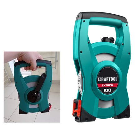 Новинка! Мерная лента геодезическая стальная KRAFTOOL EXTREM 100 м 34185-100