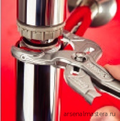 Клещи трубные переставные 250 мм, зев 10-75 мм, пластиковые насадки на губках, хром 81 13 250 KNIPEX KN-8113250