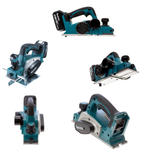 Новинка! КОМПЛЕКТ: Аккумуляторный рубанок Makita LXT 18 В, ДВА Аккумулятора 3,0 Ач, Зарядное устройство, КЕЙС, Макс. ширина строгания 82 мм, глубина 2 мм, Мах глубина выборки четверти 9 мм DKP180RFE