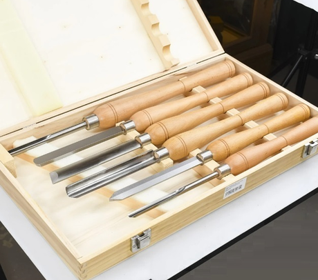 Подарочный комплект для начинающего токаря по дереву №1: Набор токарных резцов 6 шт в деревянном кейсе Luban М00021736 ПЛЮС 2 тома Книг Бажан Ю.П. Токарное искусство : Точение цельной древесины и Сегментное точение N007-2AM N0103-3AM