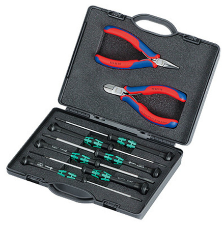 Набор инструментов для электроники 8 шт в практичном кейсе KNIPEX KN-002018