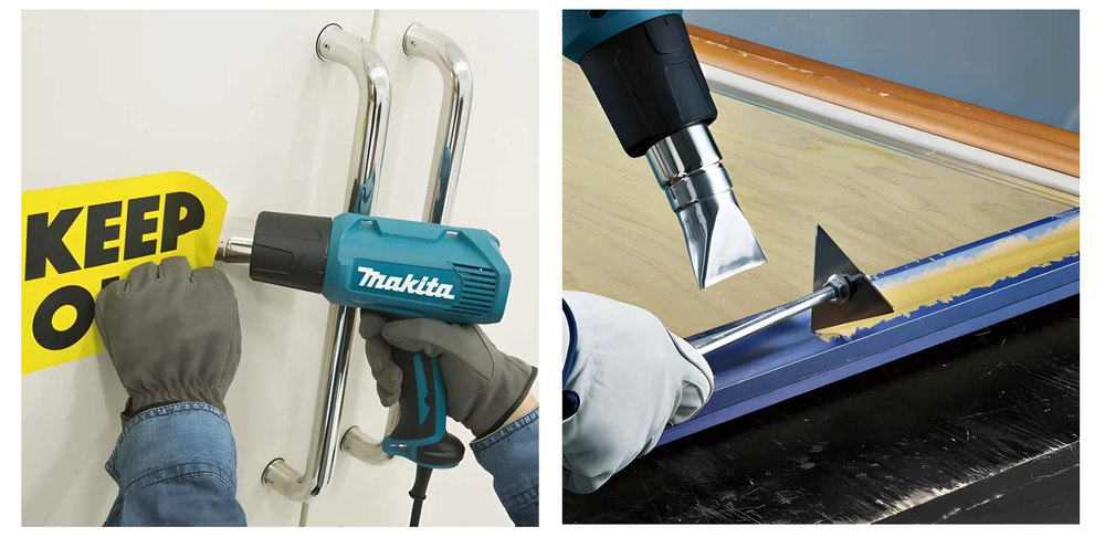 Новинка! Строительный фен Термопистолет сетевой Makita 1,6 кВт, 2 настройки температуры 350/500 °С и 2 скорости воздушного потока 300/500 л/мин в кейсе HG5030K