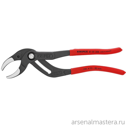 Клещи переставные трубные 250 мм, зев 25 - 80 мм, фосфатированные 81 01 250 KNIPEX KN-8101250