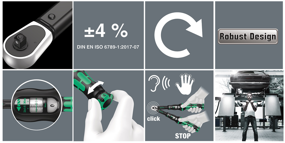Новинка! Динамометрический ключ WERA Click-Torque A 5 с трещоткой с реверсом, 1/4" x 2.5-25 Nm WE-075604