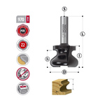 Фреза профильная для скрытых ручек D 44,5 I 27 L 65 S 12 R 6,1 / 3,3 Woodwork 970.6144.12