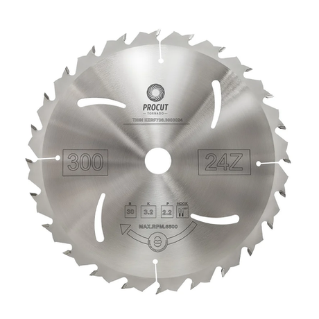 Новинка! Пильный диск PROCUT 300 x 30 x 3.2 / 2.2 Z 24 ATB для продольного пиления по дереву, фанере 736.3003024