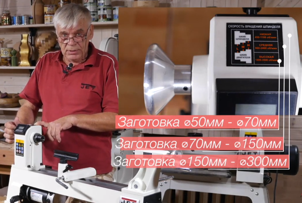 ВЕСНА ЦЕНЫ НИЖЕ! Токарный станок по дереву JWL-1220L 0,55кВт 230В JET 10000093M
