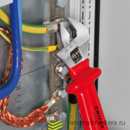 Ключ разводной VDE 260 мм, зев 30 мм, диэлектрический 98 07 250 KNIPEX KN-9807250