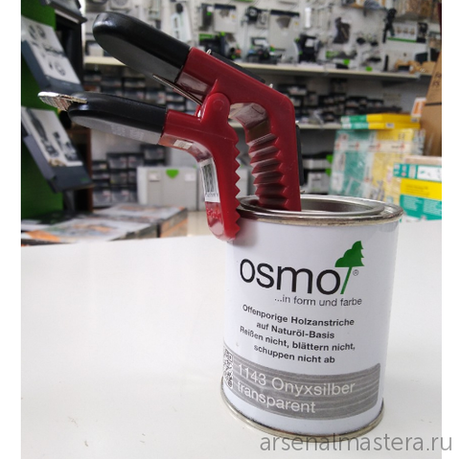 Защитное масло-лазурь для древесины с эффектом серебра Osmo 1143 Оникс серебро 0,75 л Holzschutz Ol-Lasur Effekt для наружных работ Osmo-1143-0,75 12100248