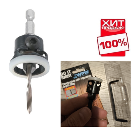 ХИТ! Сверло-зенковка с ограничителем быстросменное D1 3.0 D 9.5 L 60 WPW AQP3004SC