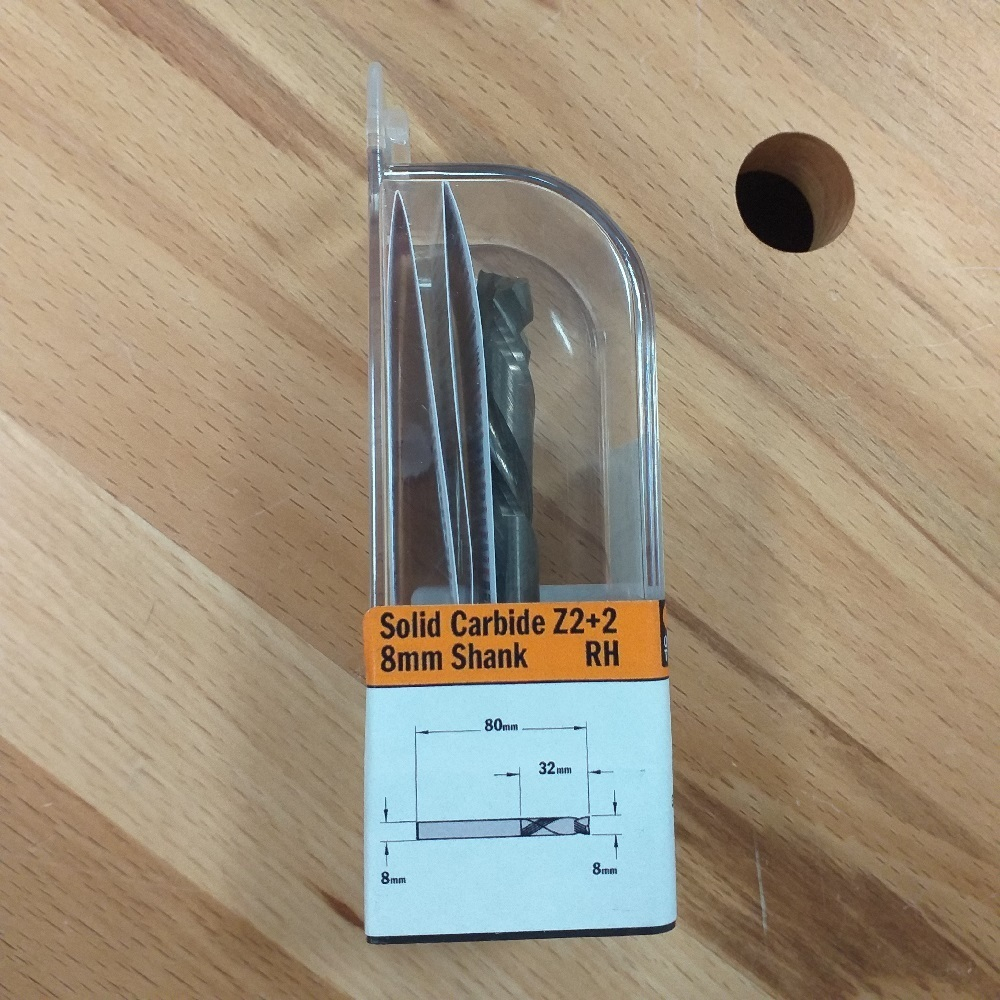 ХИТ! Фреза спиральная монолитная 8 x 32 x 80 Z2/2 S8 RH дерево. ДСП, МДФ, OSB, пластик, ламинат CMT 190.080.11