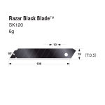 Лезвия TAJIMA Razar Black LСB-50 18 мм обламывающиеся 10 шт с покрытием черные в футляре LCB50RBC/K1 LB50RBC
